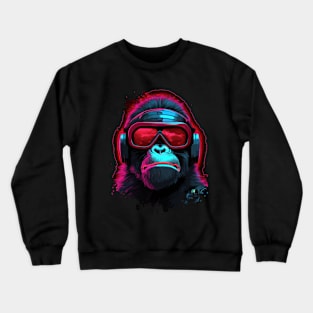 Distressed Digital Cyber Primate Crewneck Sweatshirt